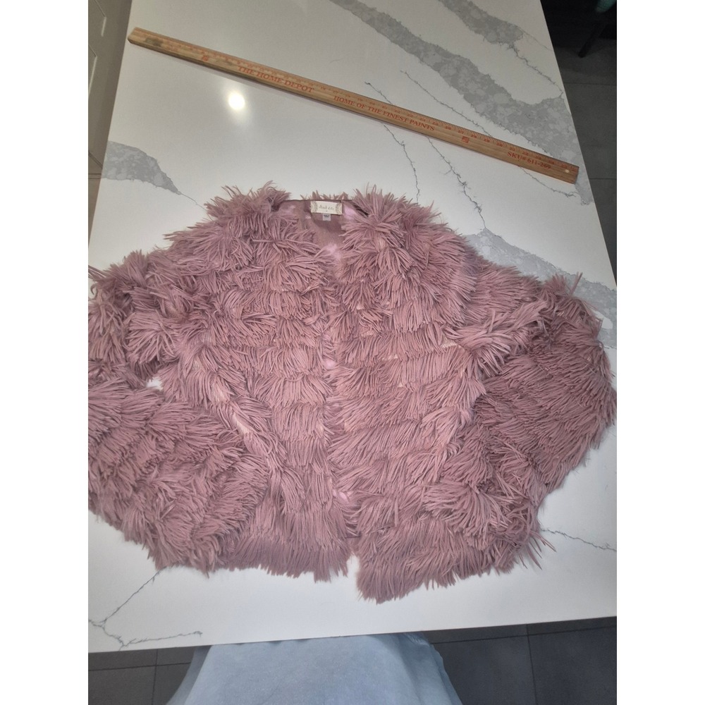 Altar'd State Womens Dusty Rose Shaggy Faux Fur Jacket Pink Medium IFKJ10093-01A